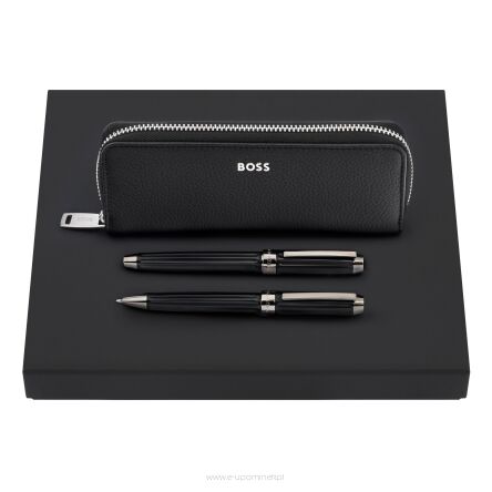 Zestaw upominkowy Hugo Boss etui piśmiennicze, pióro wieczne i długopis HLU417A + HSS4612A + HSS4614A