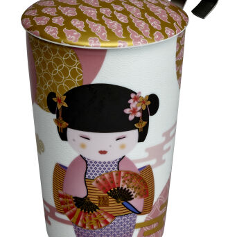 Kubek z zaparzaczem TeaEve 350ml New Little Geisha Rose 80043