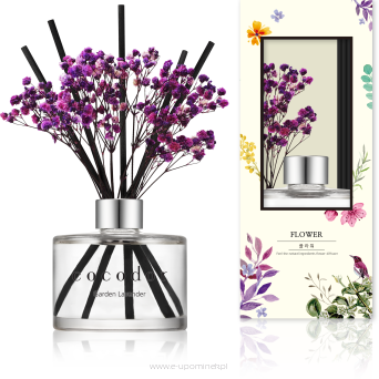 Dyfuzor zapachowy z patyczkami i prawdziwymi kwiatami 120 ml Garden Lavender PDI30407