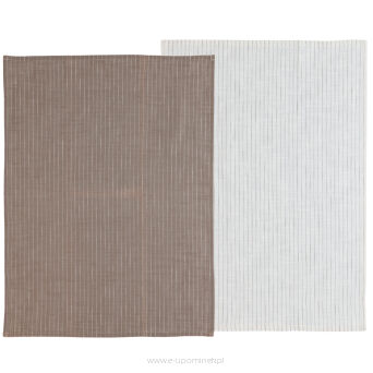 Zestaw ręczników kuchennych 2 sztuki Line 50 x 70 cm taupe/white 25095